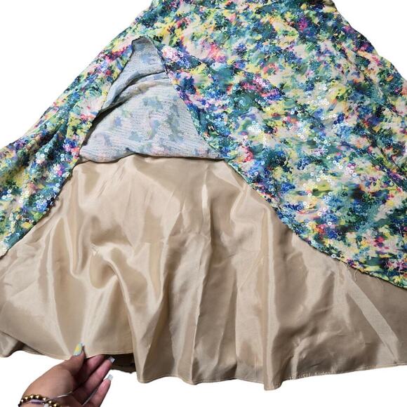 Tracy Reese Secret Garden Sequin Green Dress - Picture 2 of 9